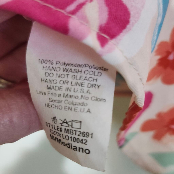 Women's Pixi + Ivy Pink Floral Blouse M - Picture 6 of 6